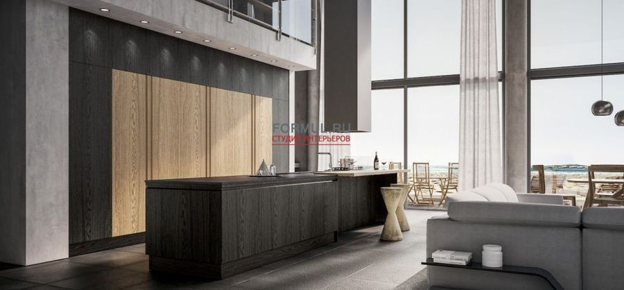 Кухня Berloni Canova rovere miele + rovere inchiostro